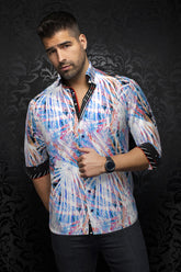 Knit long sleeve shirt for men by Au Noir | KYLIAN White Multi | Menshirt.com, complete inventory of the Au Noir brand