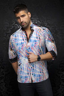 Knit long sleeve shirt for men by Au Noir | KYLIAN White Multi | Menshirt.com, complete inventory of the Au Noir brand