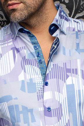 Chemise manches longues en coton extensible pour homme par Au Noir | LAJEDO Lilas | Machemise.ca, inventaire complet de la marque Au Noir