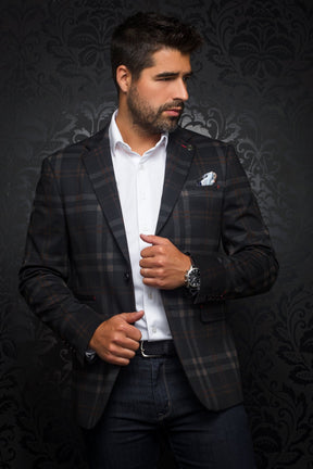 Blazer for men by Au Noir | LEONARDO Rust Black/Black Rust | Menshirt.com, complete inventory of the Au Noir brand