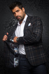 Blazer for men by Au Noir | LEONARDO Rust Black/Black Rust | Menshirt.com, complete inventory of the Au Noir brand