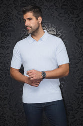 Polo en laine mérino pour homme par Au Noir | LOWICK Blanc | Machemise.ca, inventaire complet de la marque Au Noir