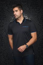 Polo for men by Au Noir | MAYBERRY Black | Menshirt, complete inventory of the Au Noir brand