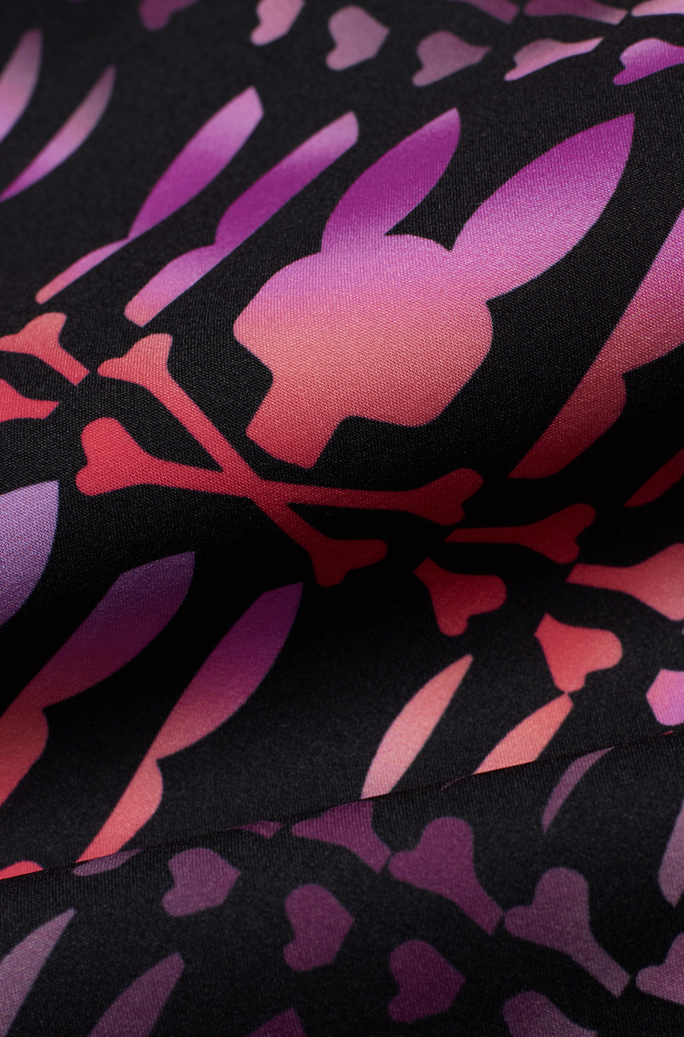 Men's black swim shorts, detail view by Psycho Bunny