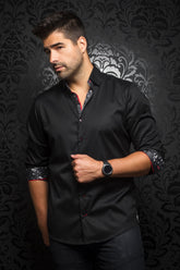Long sleeve shirt made in Canada by Au Noir - MC QUEEN Black - Menshirt.com, complete inventory of the Au Noir brand