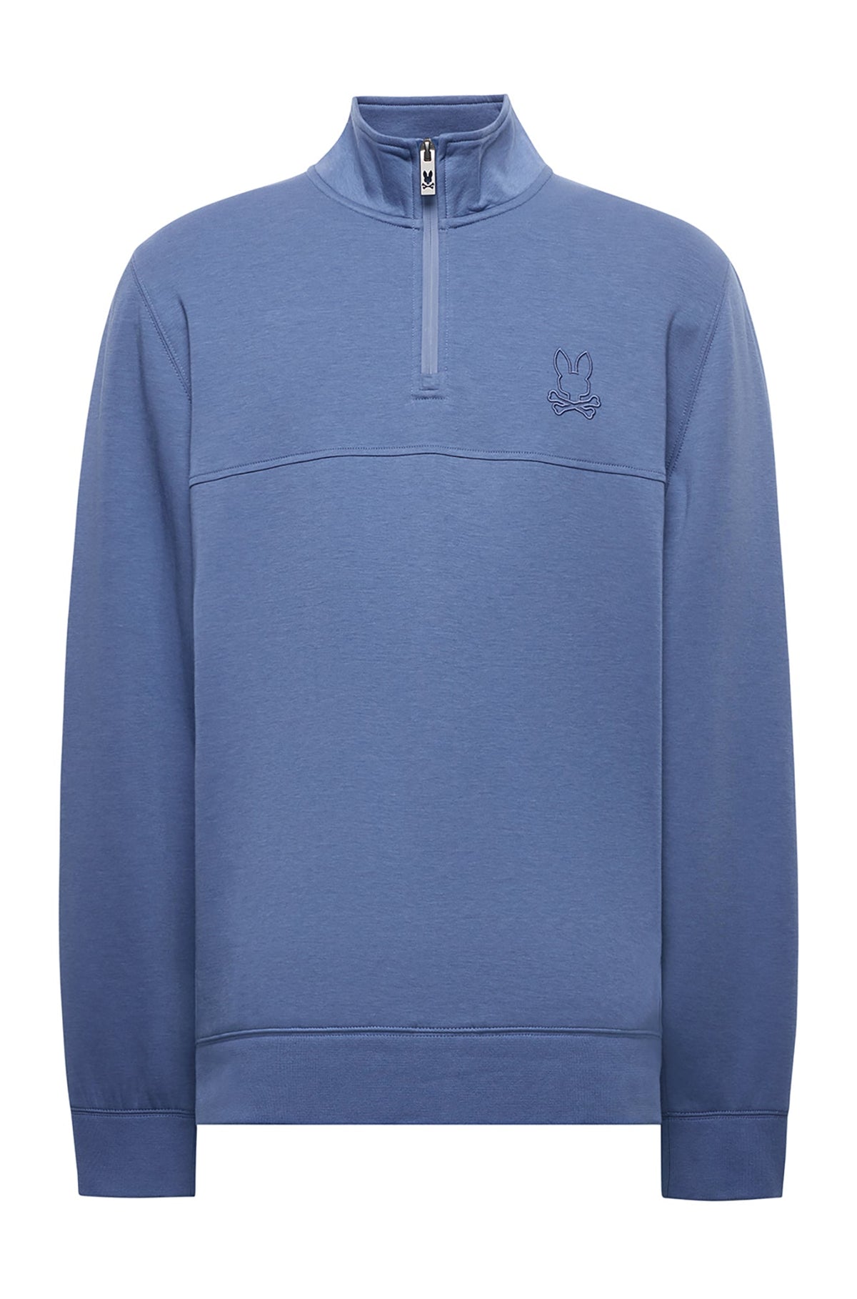 Chandail avec zip 3/4 pour homme par Psycho Bunny | MT0500109 Gris Bleu | Machemise.ca, vêtements mode pour hommes