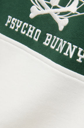 Psycho Bunny men's white sweatshirt, detail view