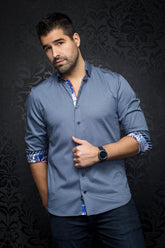 Long sleeve shirt for men by Au Noir | MUZIO Navy | Menshirt.com, complete inventory of the Au Noir brand