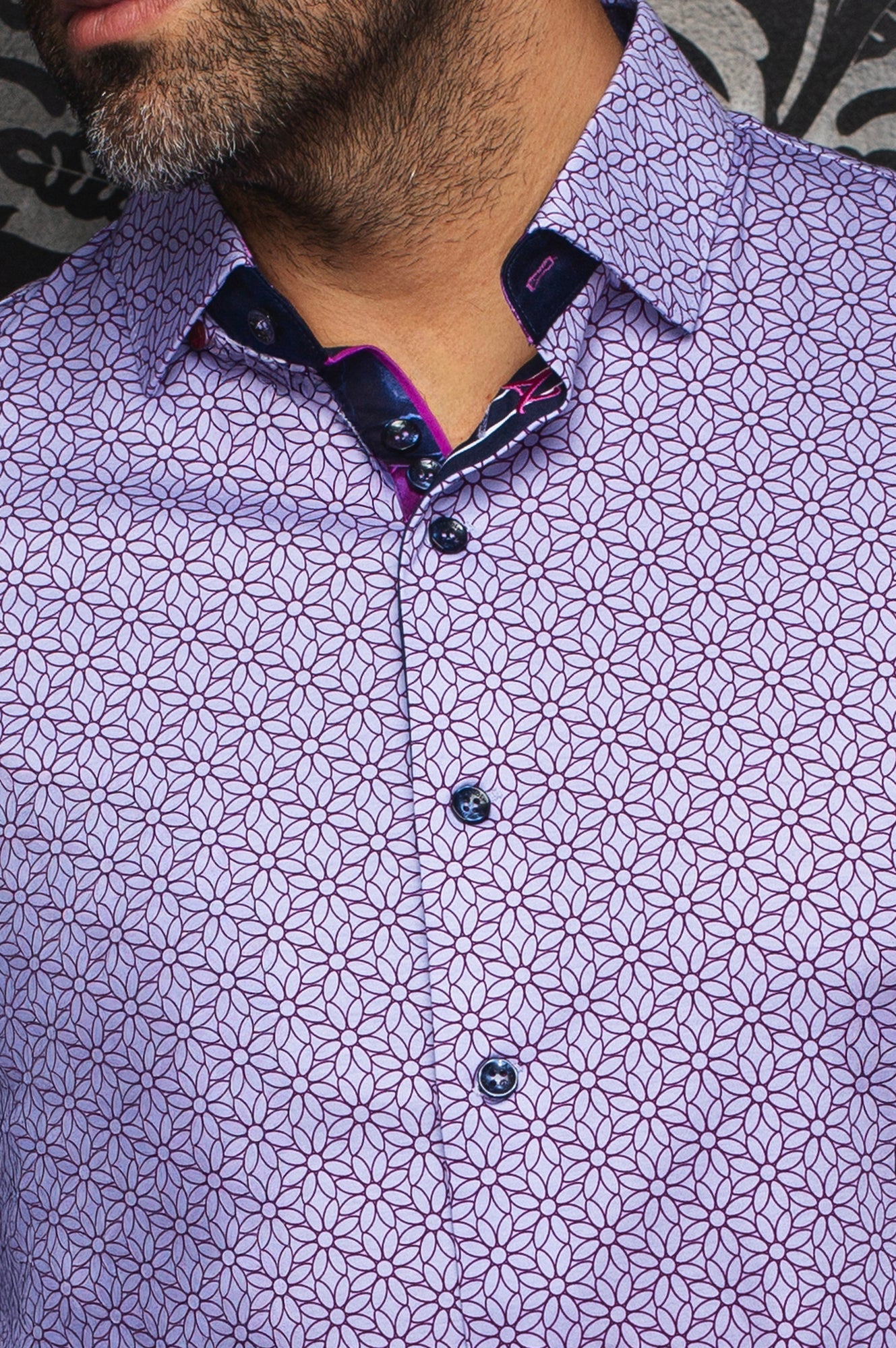 Chemise manches longues en Knit extensible pour homme par Au Noir | NELUMBO Lilas | Machemise.ca, inventaire complet de la marque Au Noir