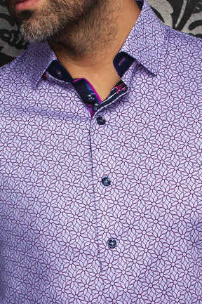 Chemise manches longues en Knit extensible pour homme par Au Noir | NELUMBO Lilas | Machemise.ca, inventaire complet de la marque Au Noir