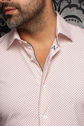 Chemise en nylon pour homme par Au Noir | NICK(SS) GEO Orange | Machemise.ca, inventaire complet de la marque Au Noir