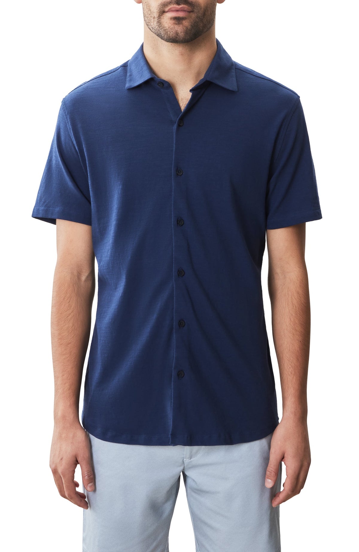 Chemise en tricot à manches courtes pour homme par Robert Barakett | RB51502 Kimberton Bleu Marine | Machemise.ca, vêtements mode pour hommes