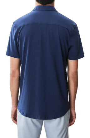 Chemise en tricot à manches courtes pour homme par Robert Barakett | RB51502 Kimberton Bleu Marine | Machemise.ca, vêtements mode pour hommes