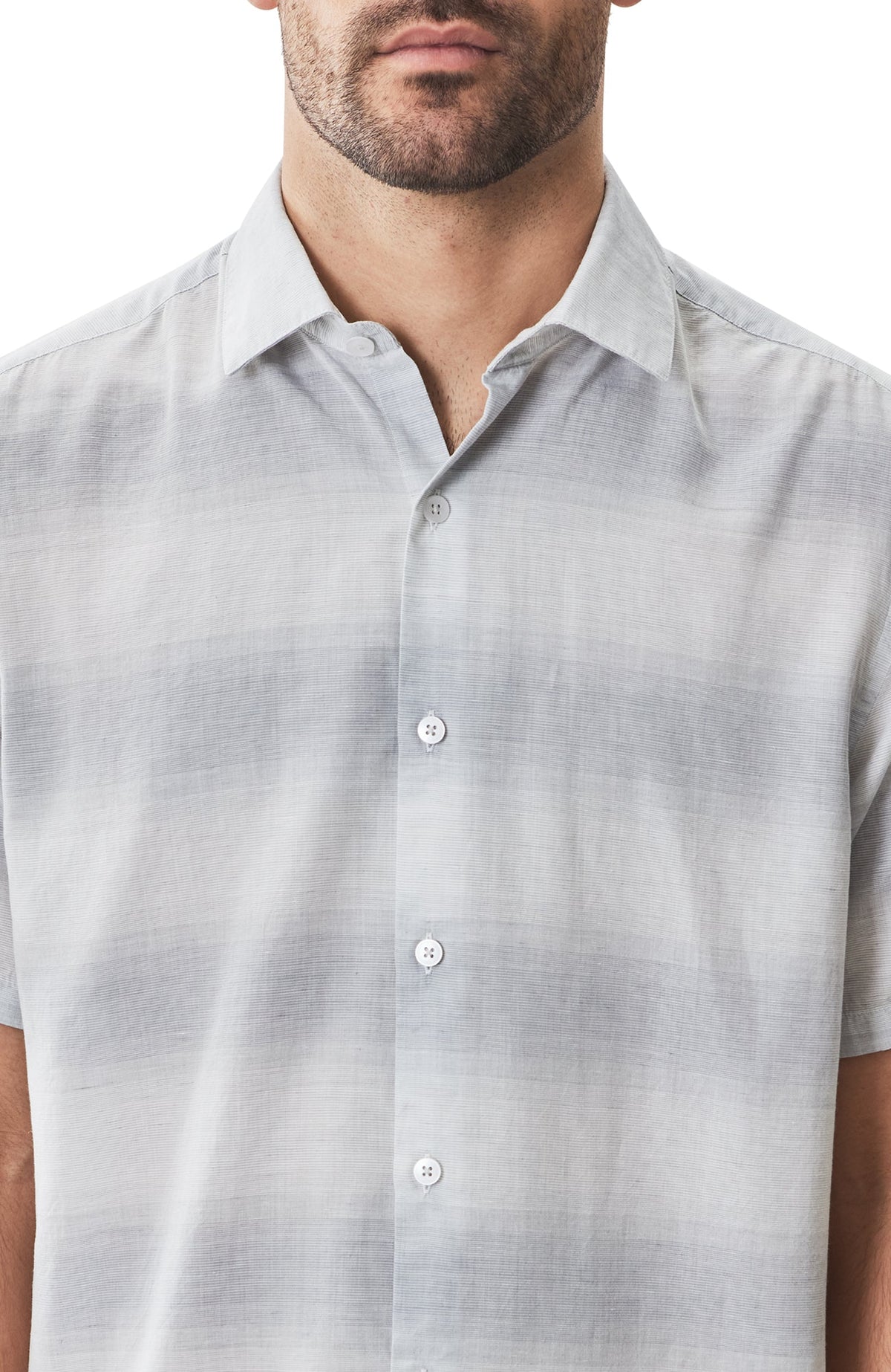 Chemise tissée à manches courtes pour homme par Robert Barakett | RB51517 Lasalle Gris Clair | Machemise.ca, vêtements mode pour hommes