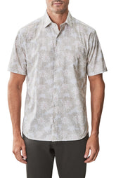 Chemise tissée à manches courtes pour homme par Robert Barakett | RB51519 Aspen Beige | Machemise.ca, vêtements mode pour hommes