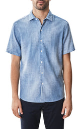 Chemise tissée à manches courtes pour homme par Robert Barakett | RB51564 Ferris Bleu | Machemise.ca, vêtements mode pour hommes