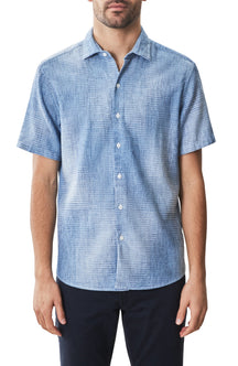 Chemise tissée à manches courtes pour homme par Robert Barakett | RB51564 Ferris Bleu | Machemise.ca, vêtements mode pour hommes
