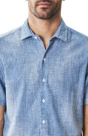 Chemise tissée à manches courtes pour homme par Robert Barakett | RB51564 Ferris Bleu | Machemise.ca, vêtements mode pour hommes