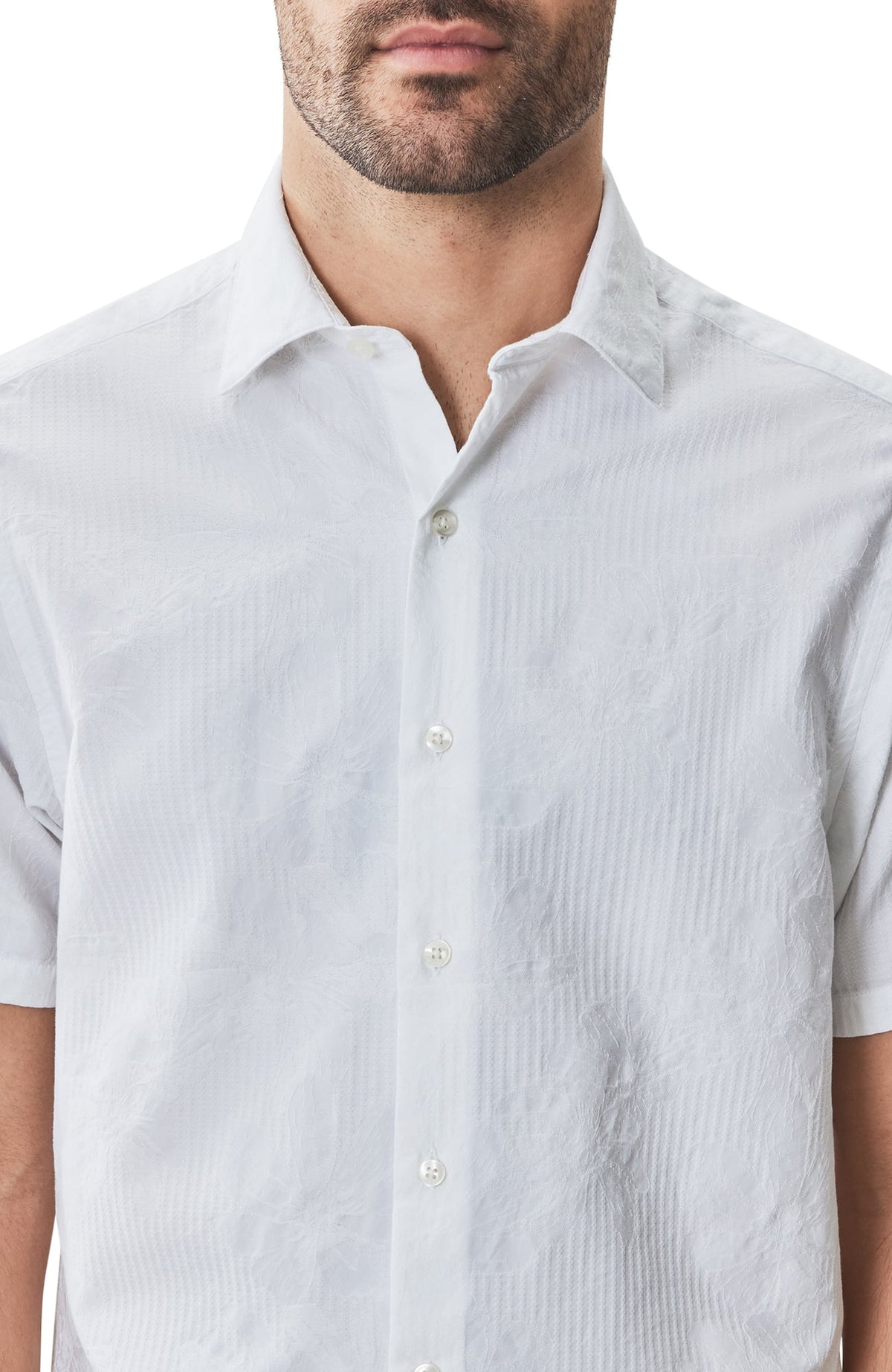 Chemise tissée à manches courtes pour homme par Robert Barakett | RB51582 Silverlake Blanc | Machemise.ca, vêtements mode pour hommes