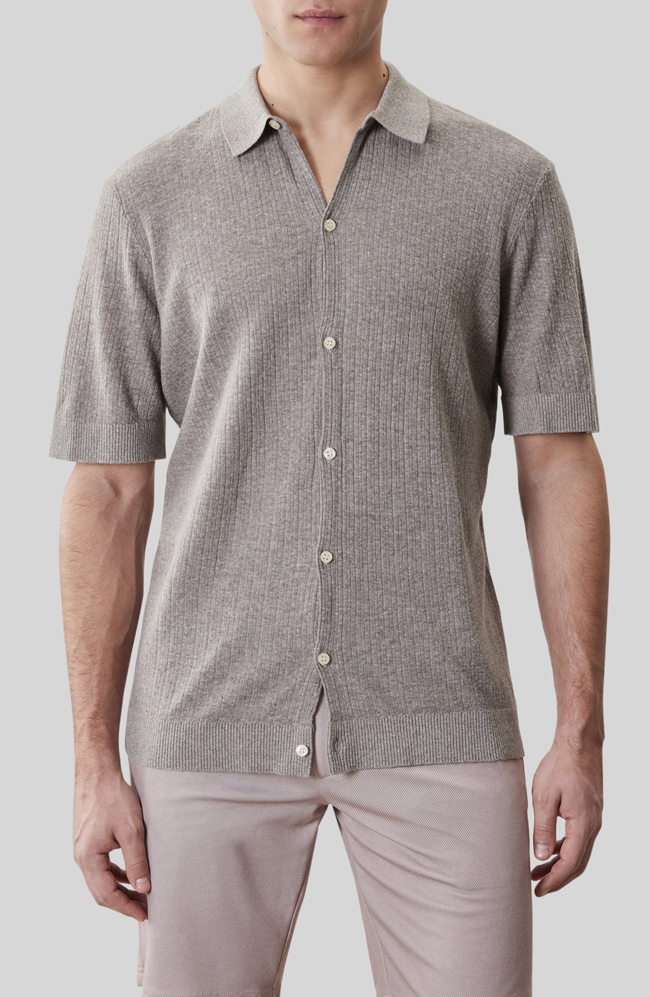 Chemise manches courtes pour homme par Robert Barakett | RB61090 Kestrel Argile | Boutique Vvög, vêtements mode pour homme et femme