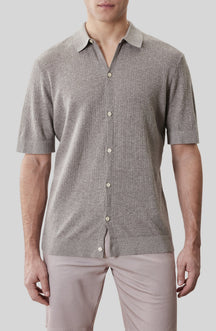 Chemise manches courtes pour homme par Robert Barakett | RB61090 Kestrel Argile | Boutique Vvög, vêtements mode pour homme et femme