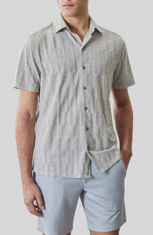 Chemise manches courtes pour homme par Robert Barakett | RB61111 Vessar Gris | Boutique Vvög, vêtements mode pour homme et femme