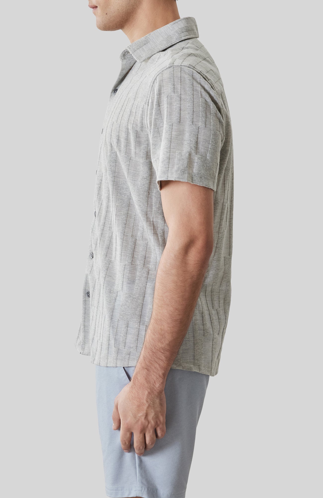 Chemise manches courtes pour homme par Robert Barakett | RB61111 Vessar Gris | Boutique Vvög, vêtements mode pour homme et femme