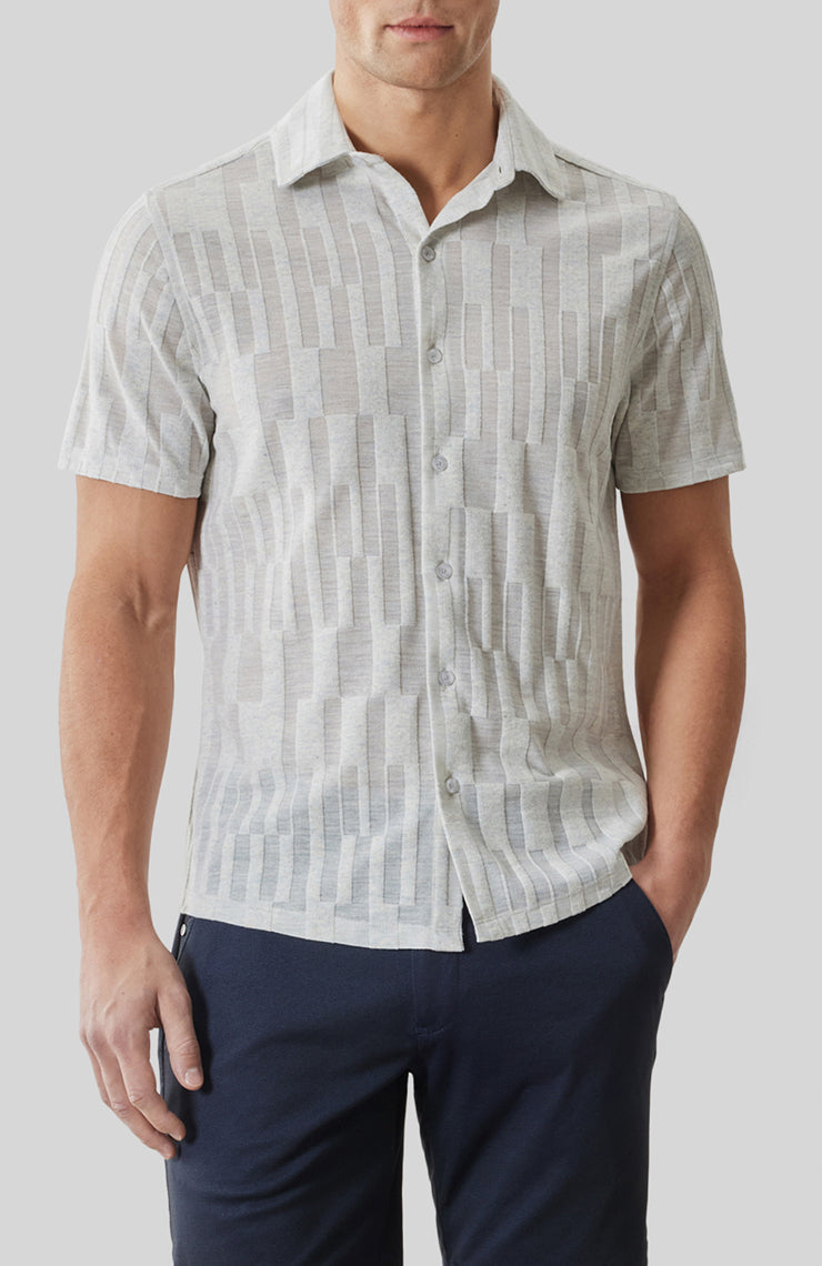 Chemise manches courtes pour homme par Robert Barakett | RB61111 Vessar Cygne | Boutique Vvög, vêtements mode pour homme et femme
