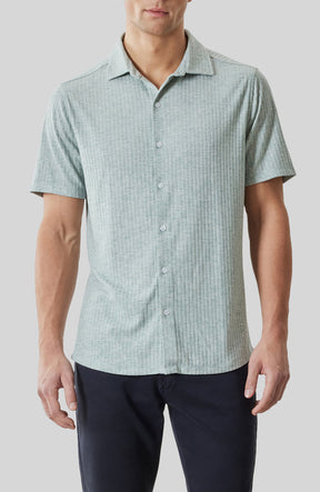 Chemise M.C. pour homme par Robert Barakett | RB61130 Anton Aqua | Boutique Vvög, vêtements mode pour homme et femme