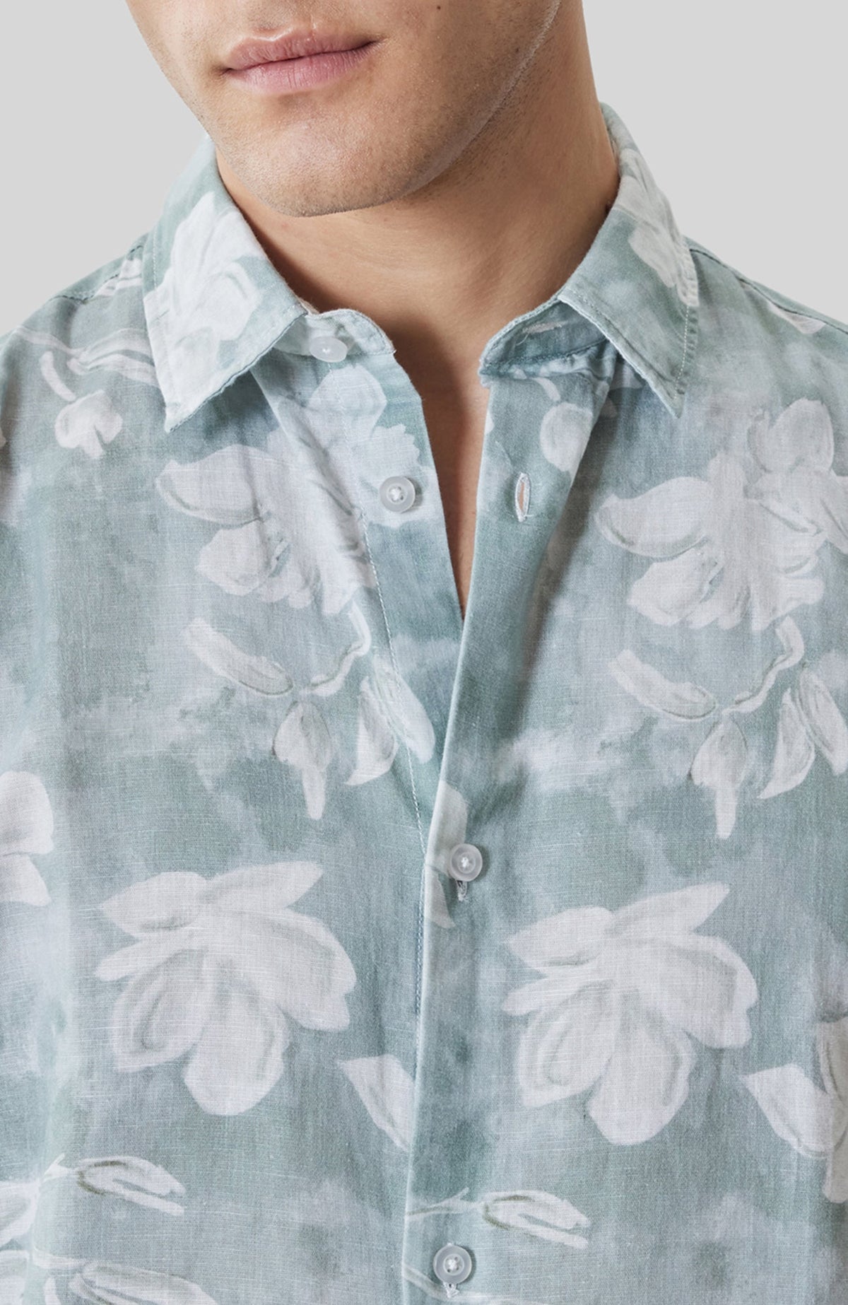 Chemise tissée pour homme par Robert Barakett | RB61273 Kyliam Sarcelle Poussiéreuse | Boutique Vvög, vêtements mode pour homme et femme