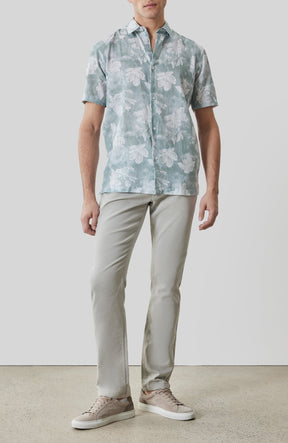 Chemise tissée pour homme par Robert Barakett | RB61273 Kyliam Sarcelle Poussiéreuse | Boutique Vvög, vêtements mode pour homme et femme