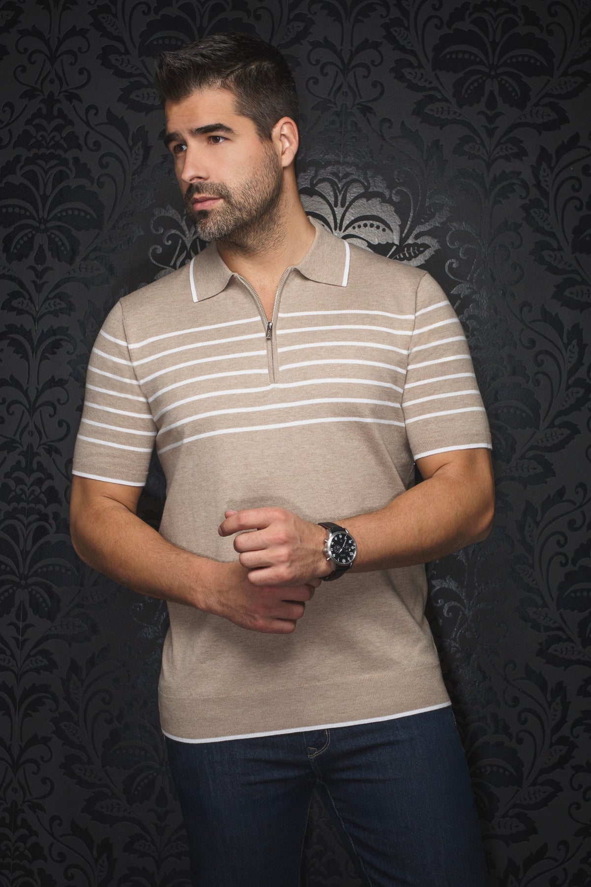 Polo en laine mérino pour homme par Au Noir | OBAN Pierre | Machemise.ca, inventaire complet de la marque Au Noir