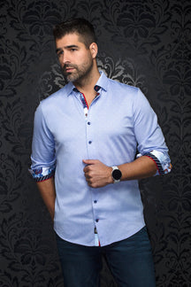 Chemise manches longues en Knit pour homme par Au Noir | PALMA Bleu Clair | Machemise.ca, inventaire complet de la marque Au Noir