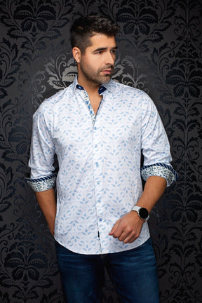 Chemise manches longues en coton extensible pour homme par Au Noir | PELOSA Blanc | Machemise.ca, inventaire complet de la marque Au Noir