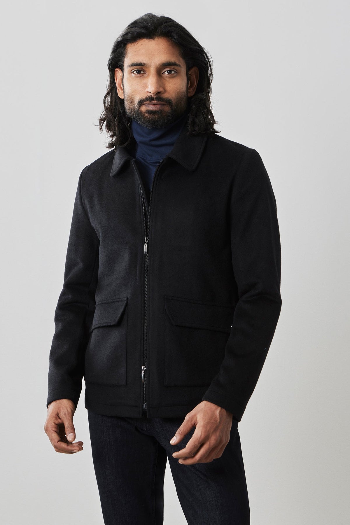 Veste en laine pour homme par Robert Barakett | Anakin RB22201 Noir | Machemise.ca, vêtements mode pour hommes
