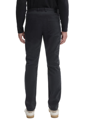 Robert Barakett men's dark charcoal five-pocket straight-leg pants with patch pockets shown from the back