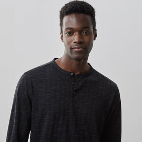 Chandail Henley pour homme par Robert Barakett | RB41063 Emerson Noir | Machemise.ca, vêtements mode pour hommes