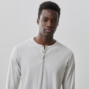 Henley à manches longues pour homme par Robert Barakett | RB41142 Warlock Gris | Machemise.ca, vêtements mode pour hommes