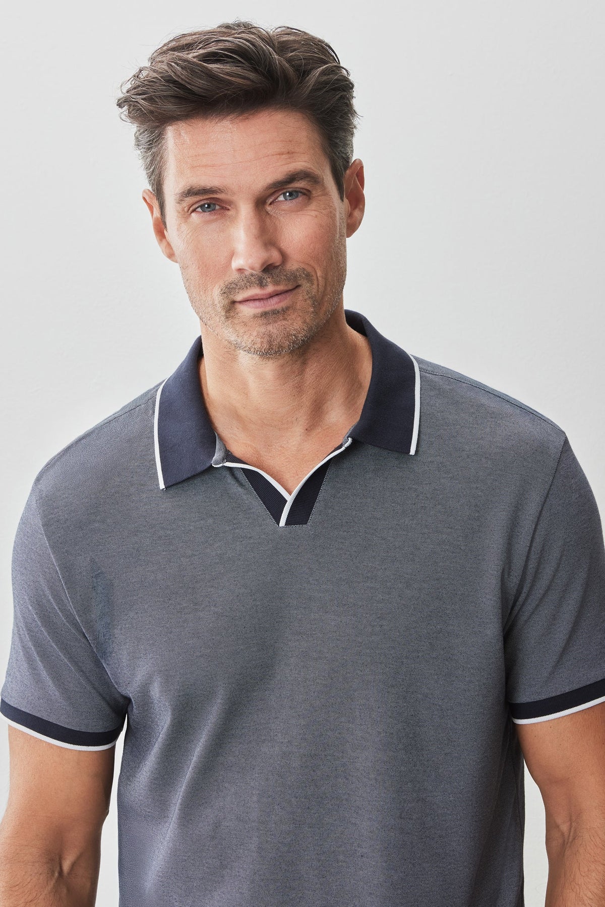 Polo à col ouvert pour homme par Robert Barakett | RB51080 Northpark Marine Bleu | Machemise.ca, vêtements mode pour hommes