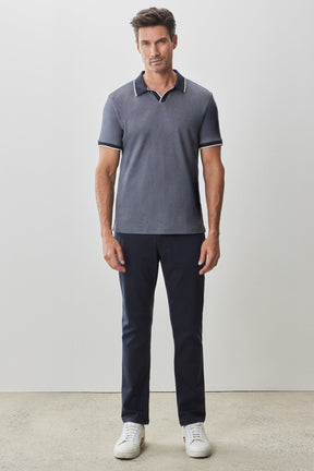 Polo à col ouvert pour homme par Robert Barakett | RB51080 Northpark Marine Bleu | Machemise.ca, vêtements mode pour hommes