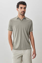 Polo à col ouvert pour homme par Robert Barakett | RB51080 Northpark Olive | Machemise.ca, vêtements mode pour hommes