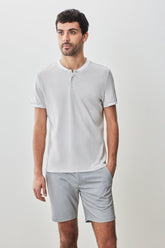 T-Shirt henley pour homme par Robert Barakett | RB51166 Tessio Gris Clair | Machemise.ca, vêtements mode pour hommes