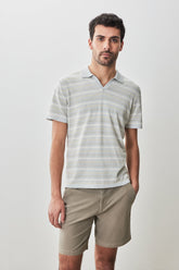 Polo col ouvert à manches courtes pour homme par Robert Barakett | RB51201 Lesko Olive | Machemise.ca, vêtements mode pour hommes