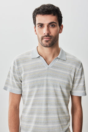 Polo col ouvert à manches courtes pour homme par Robert Barakett | RB51201 Lesko Olive | Machemise.ca, vêtements mode pour hommes