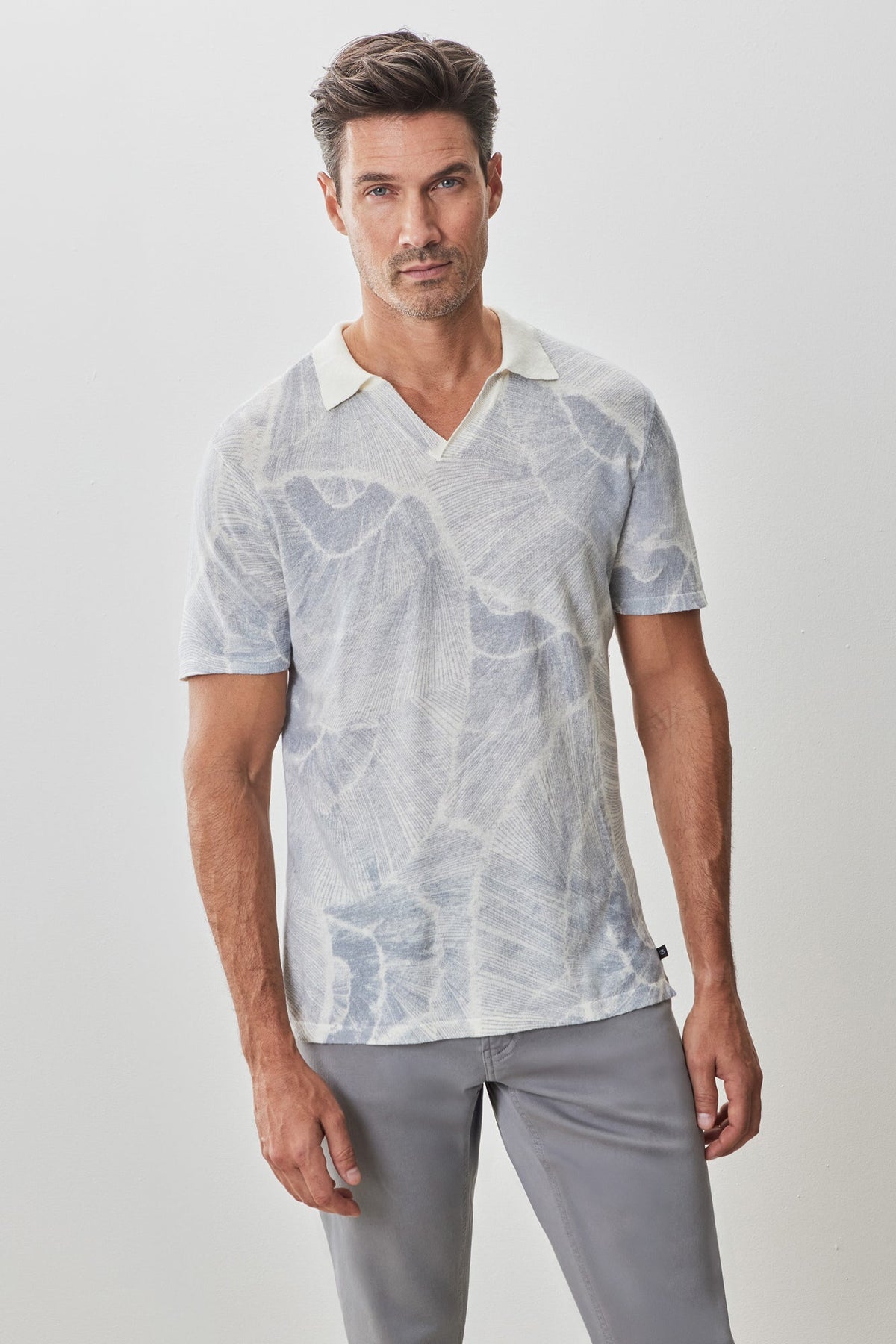 Polo à manches courtes pour homme par Robert Barakett | RB51203 Asher Gris | Machemise.ca, vêtements mode pour hommes