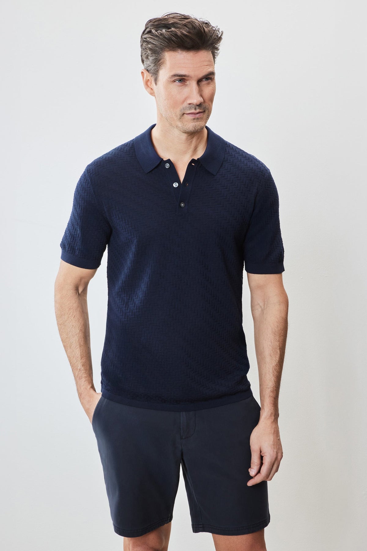 Polo à manches courtes pour homme par Robert Barakett | RB51204 Skelling Bleu Marine | Machemise.ca, vêtements mode pour hommes
