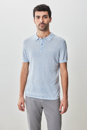 Polo pour homme par Robert Barakett | Skelling RB51204 Bleu Pâle | Machemise.ca, vêtements mode pour hommes