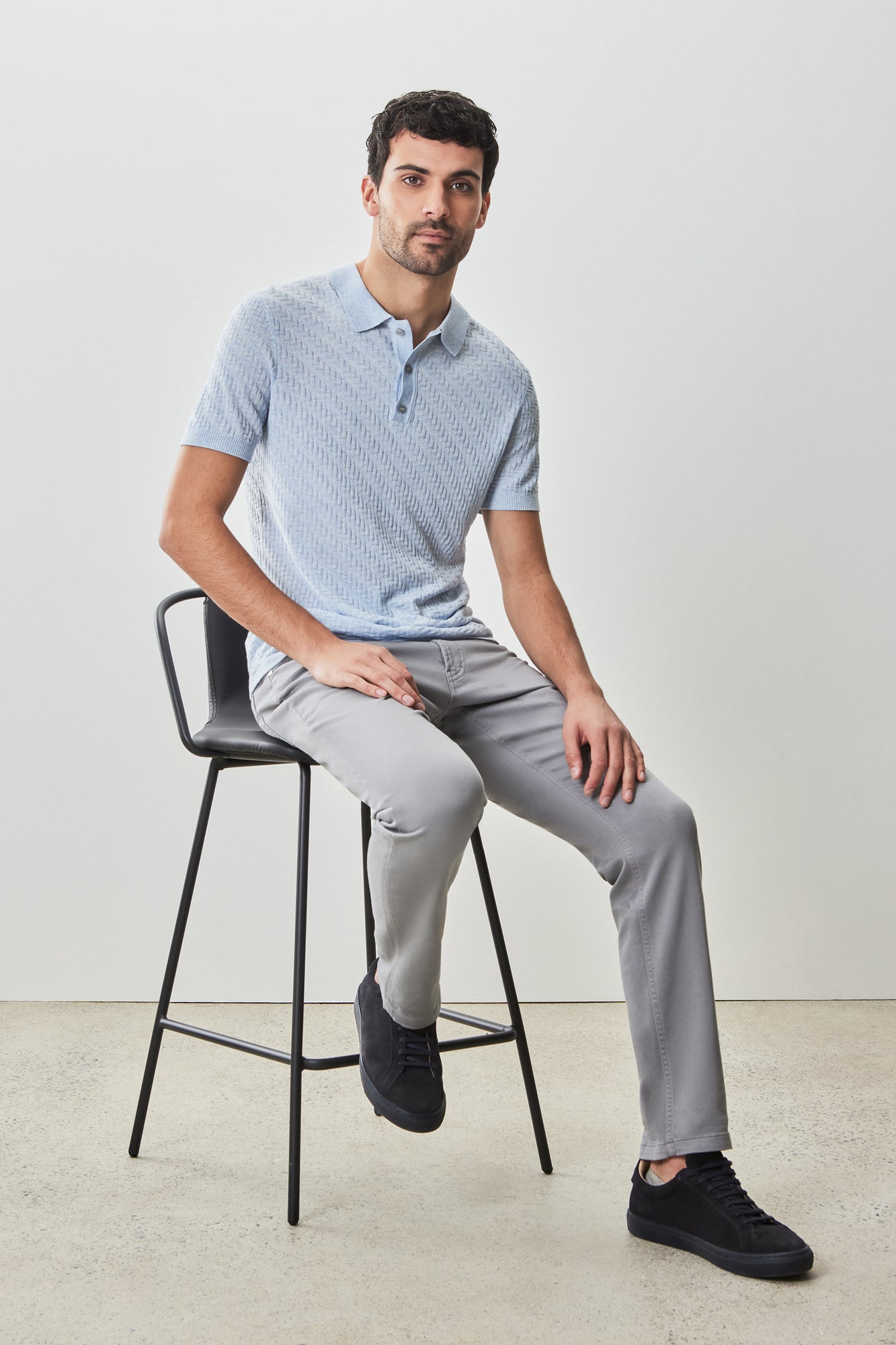 Polo pour homme par Robert Barakett | Skelling RB51204 Bleu Pâle | Machemise.ca, vêtements mode pour hommes