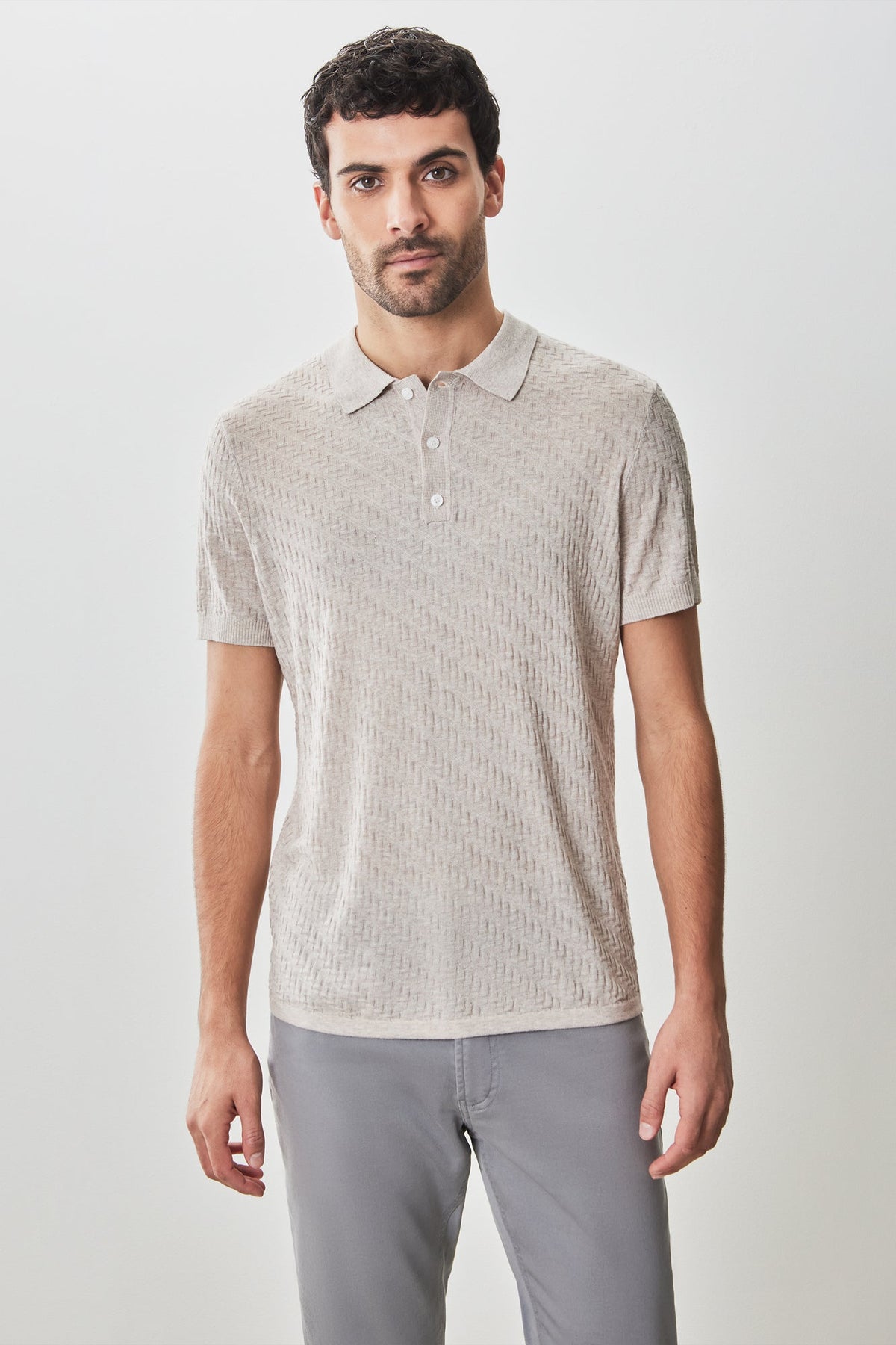 Polo pour homme par Robert Barakett | Skelling RB51204 Brun Clair | Machemise.ca, vêtements mode pour hommes