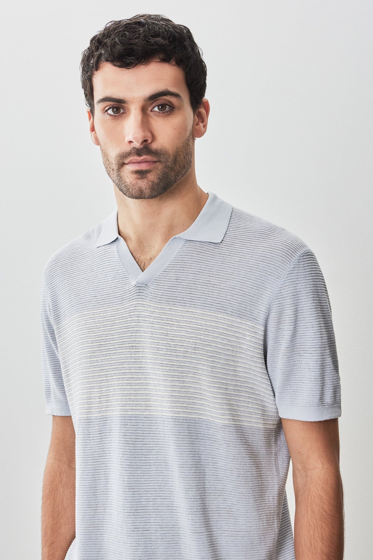 Polo col ouvert pour homme par Robert Barakett | RB51208 Orion Gris Clair | Machemise.ca, vêtements mode pour hommes